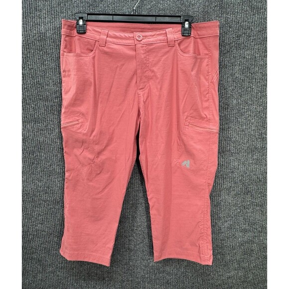 Eddie Bauer First Ascent Capri Pants Women 14 Pink Guide Pro Cargo Hiking EUC - Picture 1 of 11